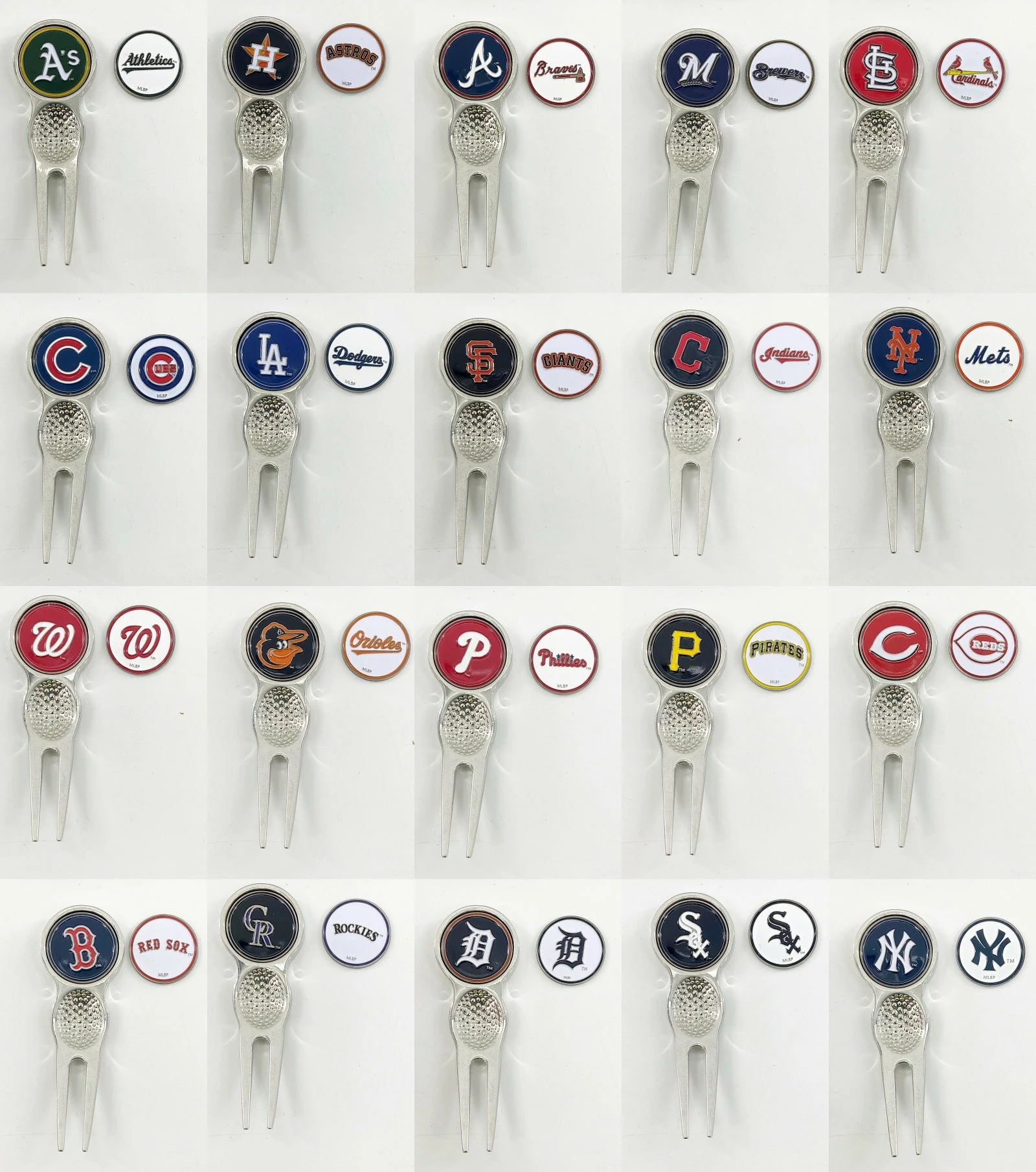 Team Golf MLB Golf Divot Repair Tool Silver W/ Ballmark PICK YOUR TEAM 3 Team Golf MLB Golf Divot Repair Tool Silver W/ Ballmark PICK YOUR TEAM